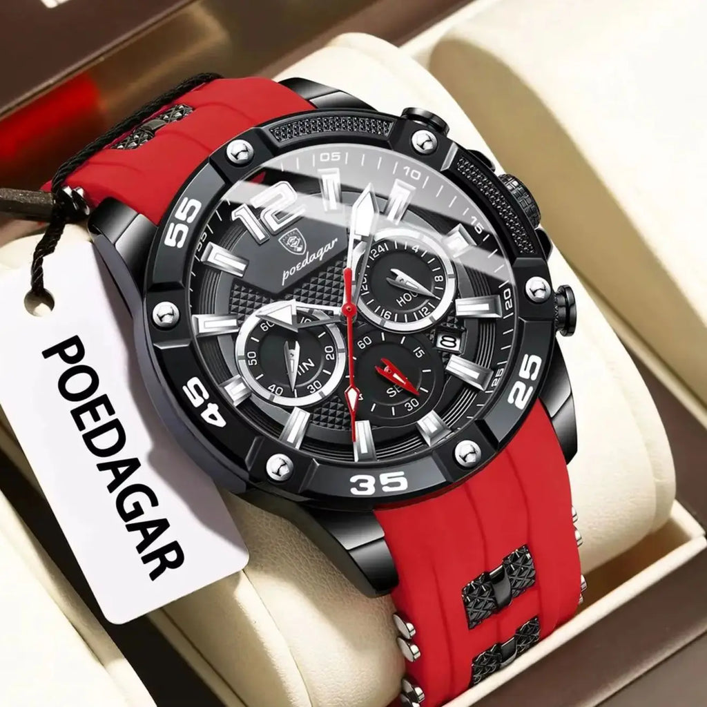 POEDAGAR Original Fashion Men's Watches Waterproof Luminous Chronograph Date Sports Man Wristwatch High Quality Quartz Men Watch