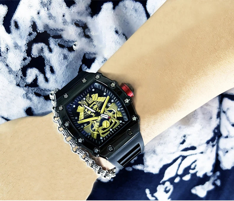 ZH39 Fashionable Men's Watch Night Light Waterproof Silicone Calendar Quartz Watch Barrel shaped Clock Birthday Gift