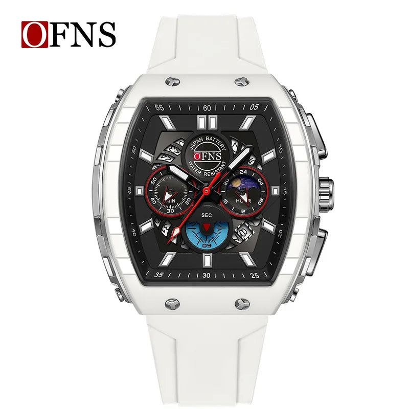 Multifunction Chronograph Men Watches For Male Clock Sports Men Quartz Wrist Watches Date Silicone Band Top Brand Luxury